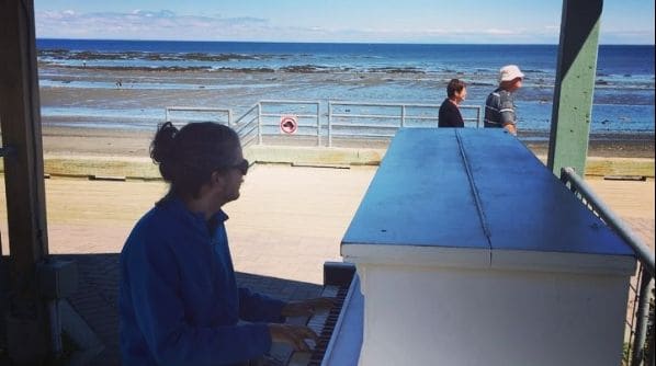 Public piano in La Mitis, Quebec, Canada