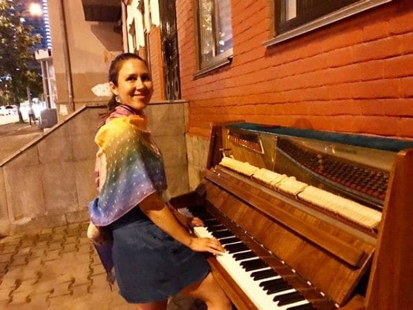 Public piano in Verkhotursky District, Sverdlovsk Oblast, Russia