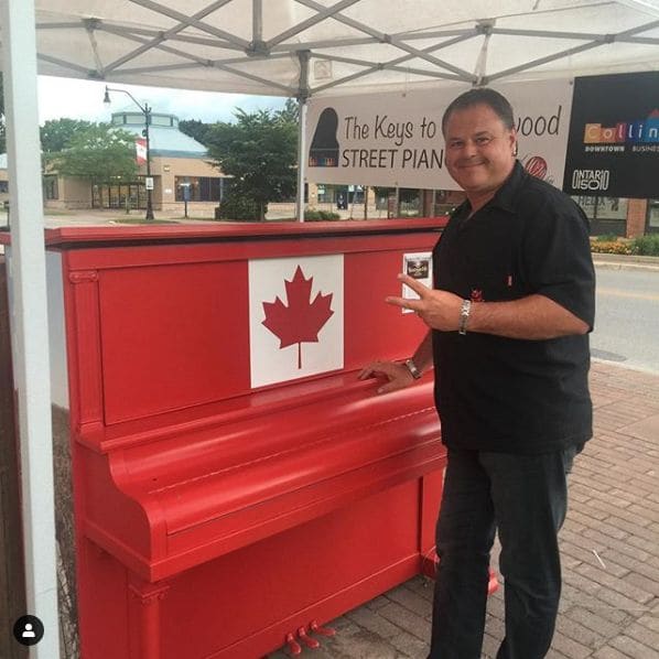Public piano in Simcoe County, Ontario, Canada