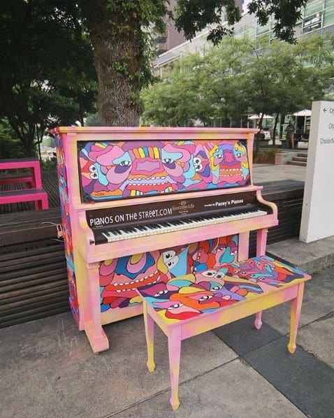 Public piano in North Vancouver, British Columbia, Canada