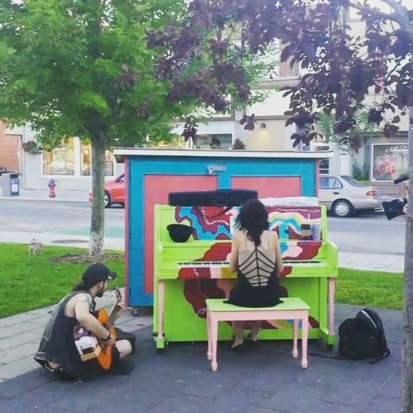 Public piano in Joliette, Quebec, Canada