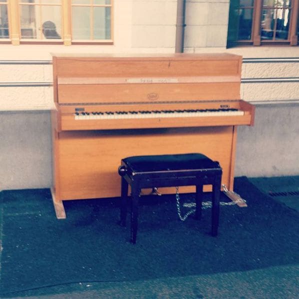 Public piano in Thun administrative district, Bern, Switzerland