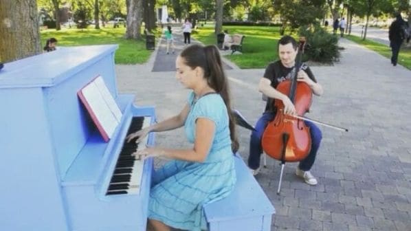Public piano in Montreal, Quebec, Canada