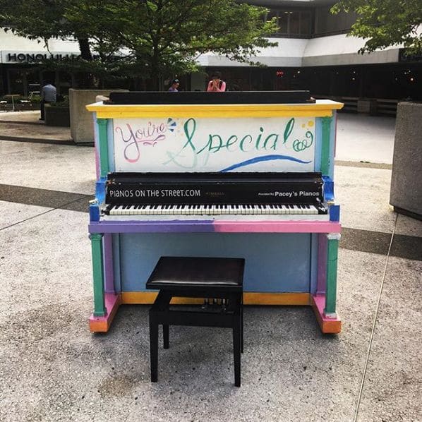 Public piano in Bridgetown, Barbados