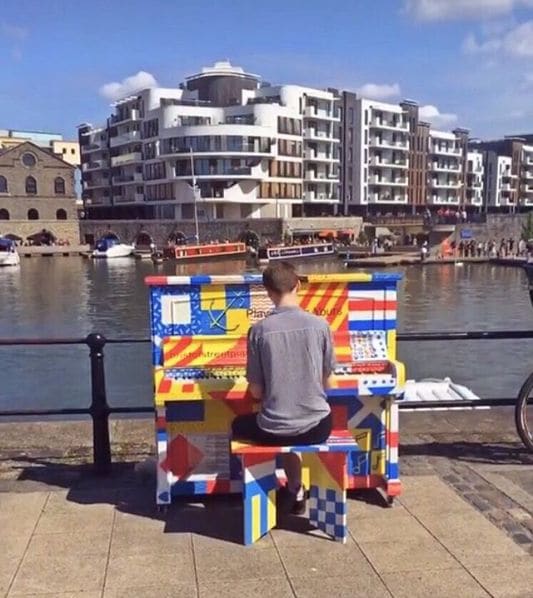 Public piano in Bristol, England, United Kingdom