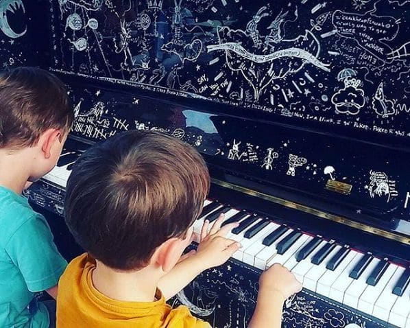 Public piano in Ghent, East Flanders, Belgium