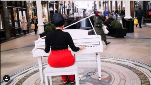Public piano in Leeds, England, United Kingdom