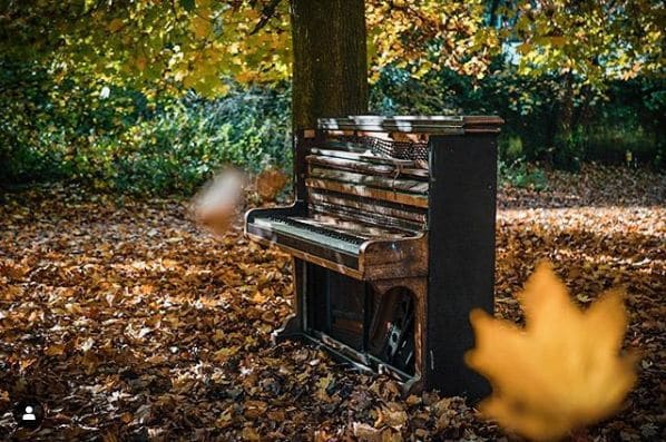 Public piano in St Albans, England, United Kingdom