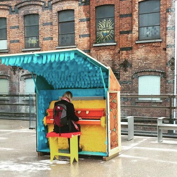 Public piano in Ghent, East Flanders, Belgium