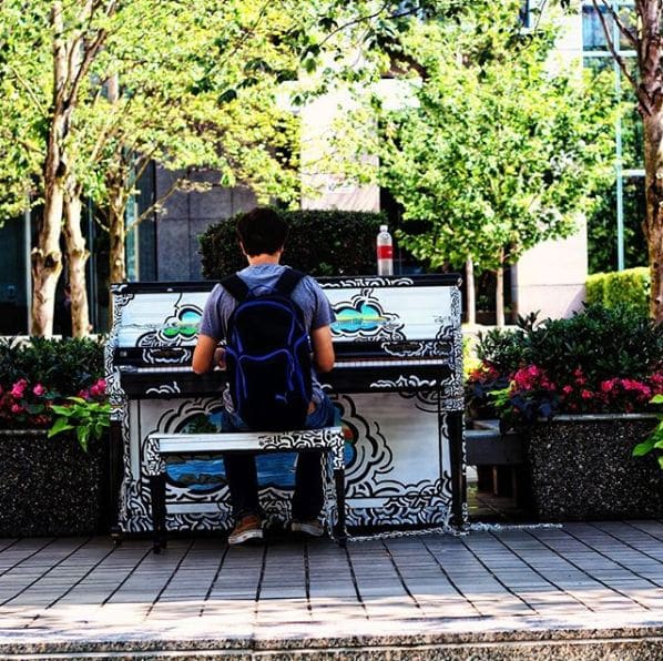 Public piano in Burnaby, British Columbia, Canada