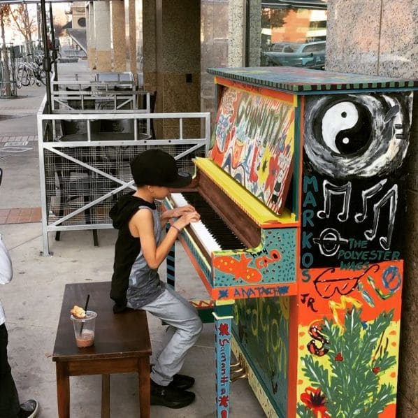 Public piano in Stockton, California, United States