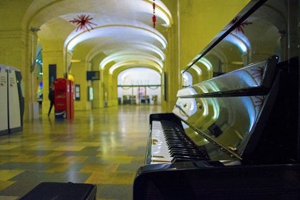 Public piano in Nimes, Occitania, France