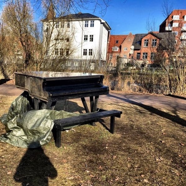 Public piano in Odense, Region of Southern Denmark, Denmark