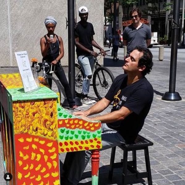 Public piano in Logan County, Illinois, United States