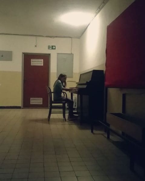 Public piano in District of Liptovský Mikuláš, Region of Žilina, Slovakia