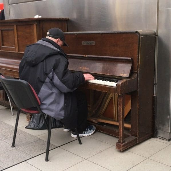 Public piano in Sheffield, England, United Kingdom