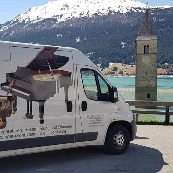 Public piano in Graun - Curon Venosta, Trentino-Alto Adige/Südtirol, Italy