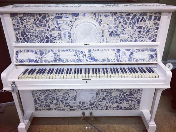 Public piano in Swansea, Wales, United Kingdom