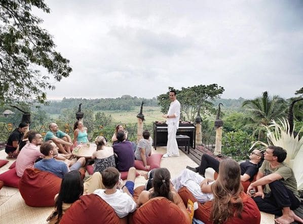 Public piano in Sayan, Bali, Indonesia