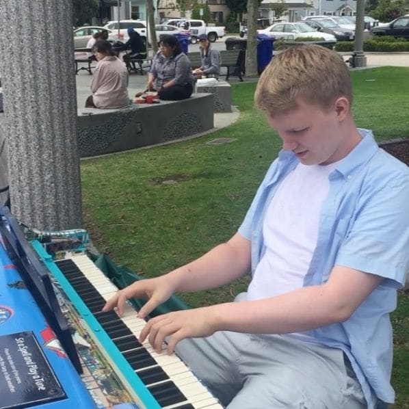 Public piano in San Diego County, California, United States