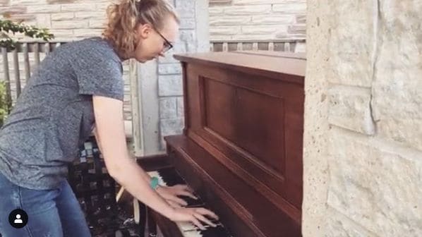 Public piano in Cambridge, Ontario, Canada