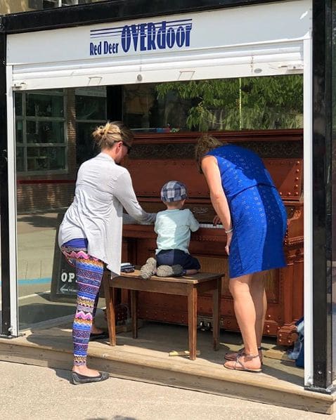 Public piano in Red Deer, Alberta, Canada
