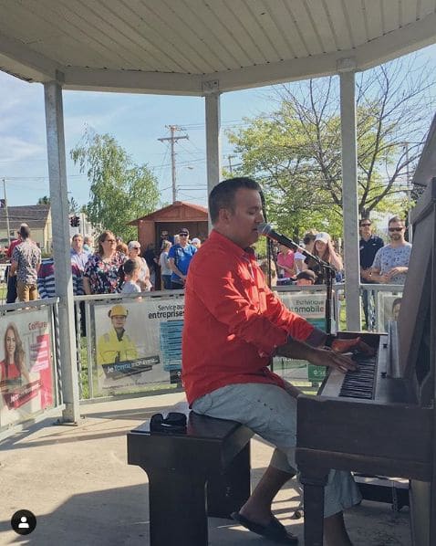 Public piano in Les Appalaches, Quebec, Canada