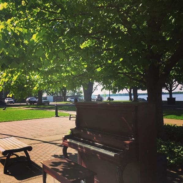 Public piano in Deux-Montagnes, Quebec, Canada