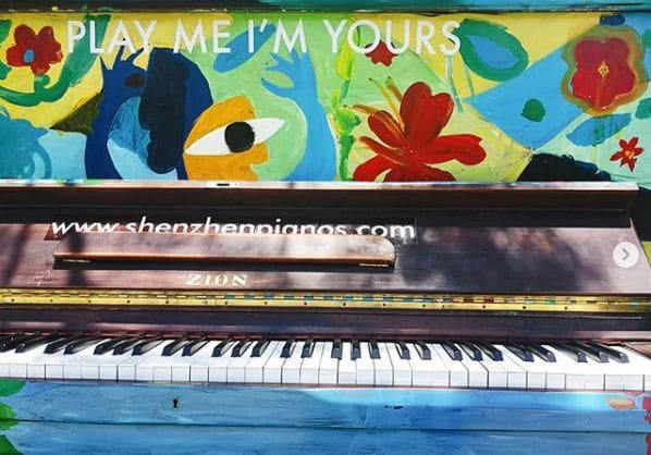 Public piano in Nanshan District, Guangdong Province, China