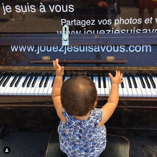 Public piano in Cointrin, Geneva, Switzerland