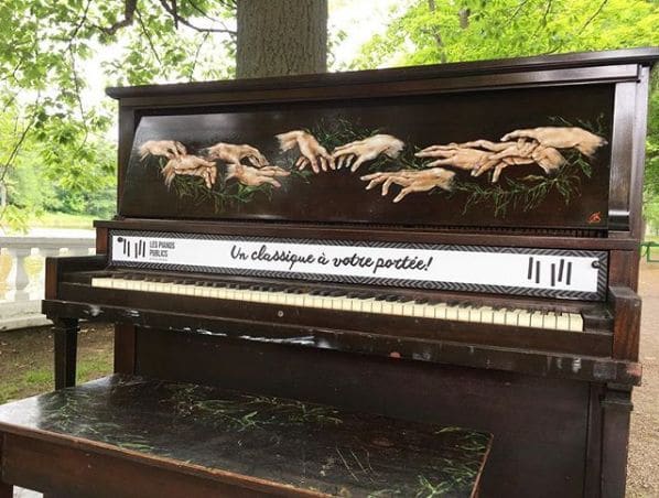 Public piano in Trois-Rivières, Quebec, Canada