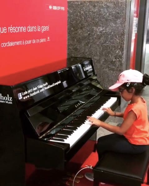 Public piano in Lausanne, Vaud, Switzerland