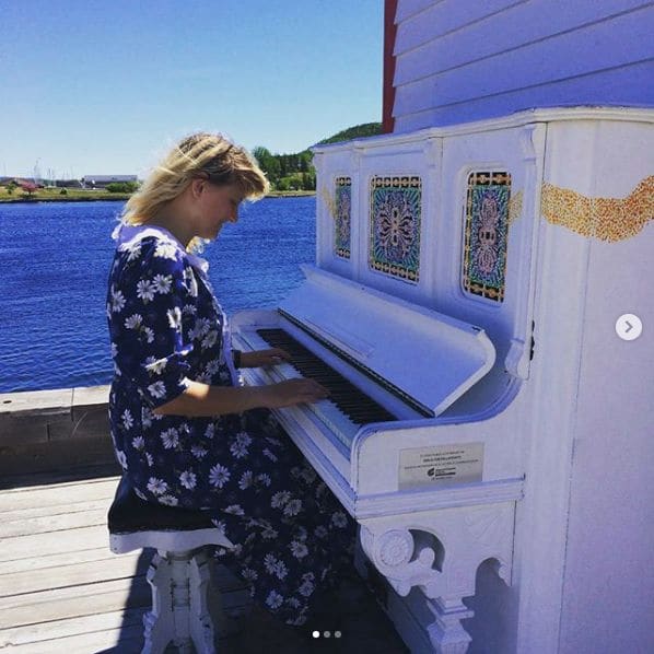 Public piano in La Côte-de-Gaspé, Quebec, Canada