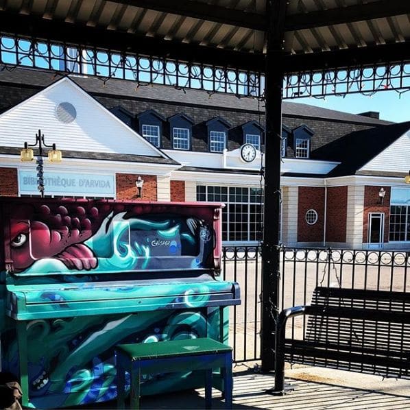 Public piano in Saguenay, Quebec, Canada