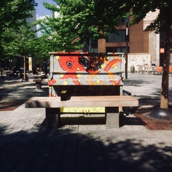 Public piano in Portland, Oregon, United States