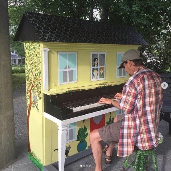 Public piano in Potton, Quebec, Canada