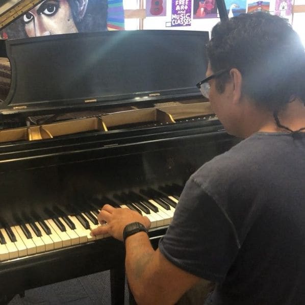 Public piano in San Diego County, California, United States