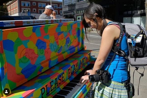 Public piano in Portland, Oregon, United States