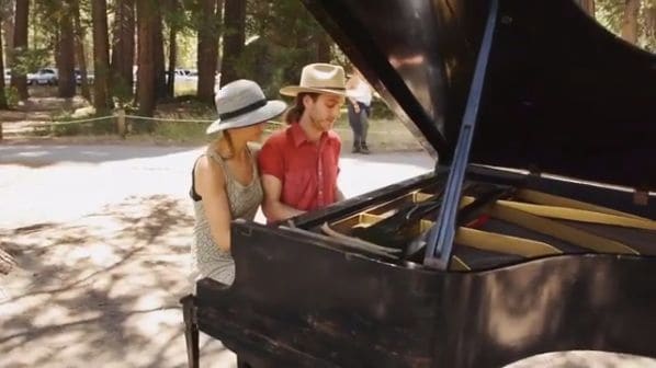 Public piano in Caieiras, São Paulo, Brazil
