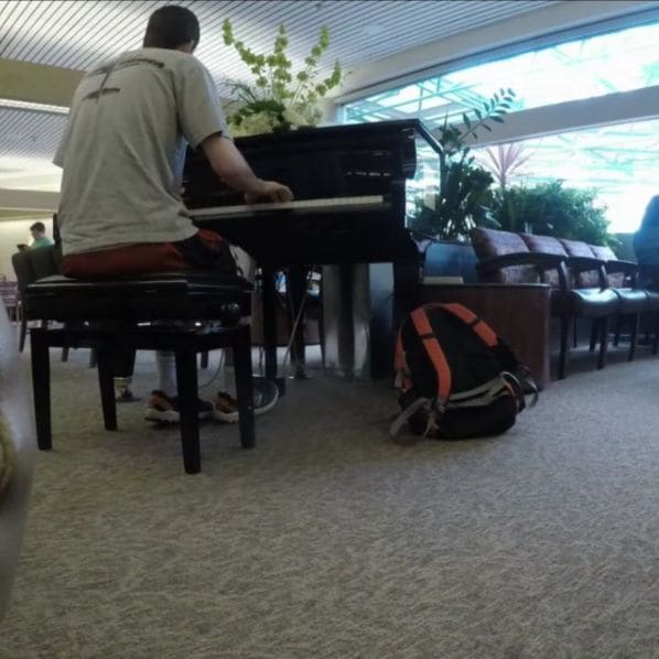 Public piano in San Diego County, California, United States