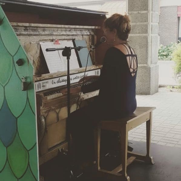 Public piano in Trois-Rivières, Quebec, Canada