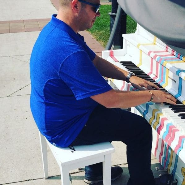 Public piano in Town of Okotoks, Alberta, Canada