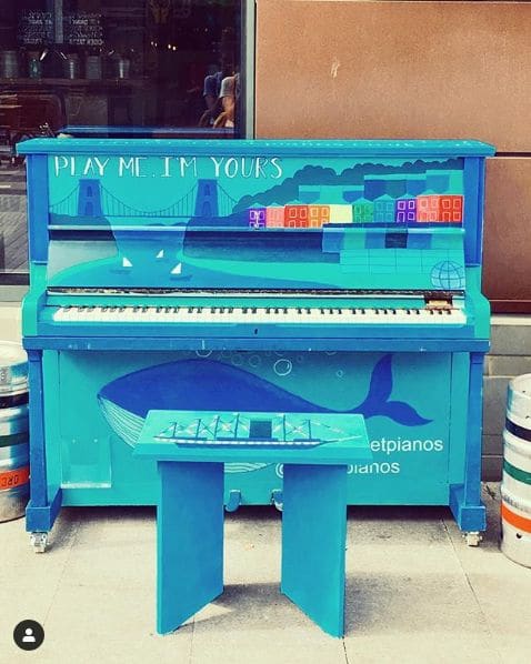 Public piano in Bath, England, United Kingdom