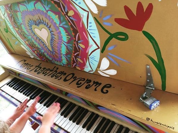 Public piano in Orillia, Ontario, Canada