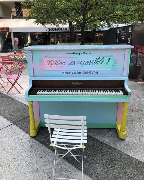 Public piano in Vancouver, British Columbia, Canada
