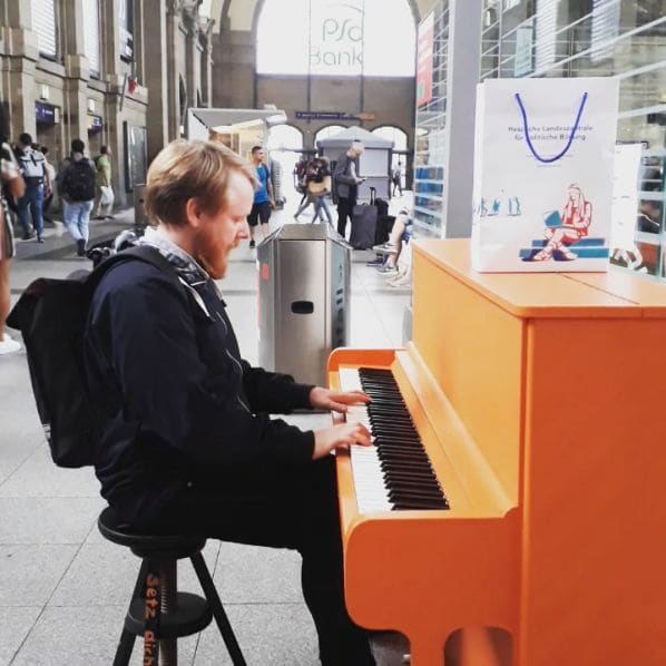 Public piano in Wiesbaden, Hesse, Germany