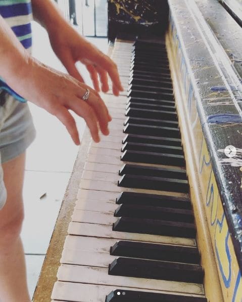 Public piano in Tracy, California, United States