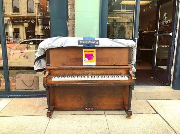 Public piano in Guelph, Ontario, Canada