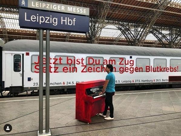 Public piano in Leipzig, Saxony, Germany