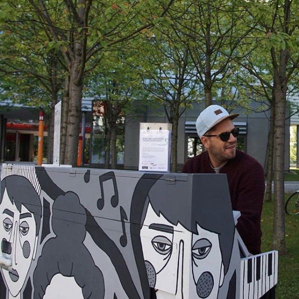 Public piano in Augsburg, Bavaria, Germany